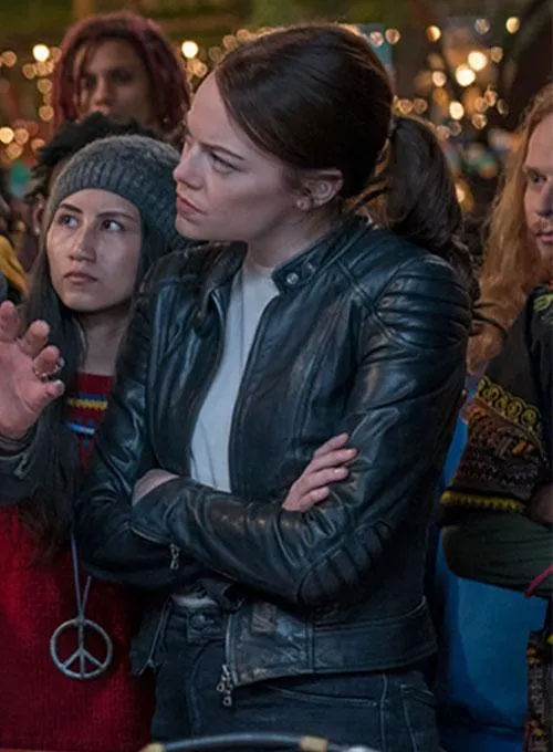 EMMA STONE ZOMBIELAND LEATHER JACKET