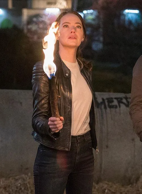 EMMA STONE ZOMBIELAND LEATHER JACKET