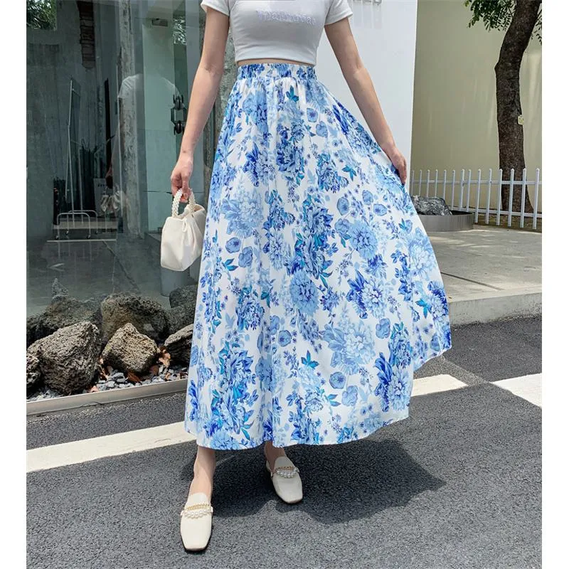 Floral Print Versatile Simplicity Mesh Skirt