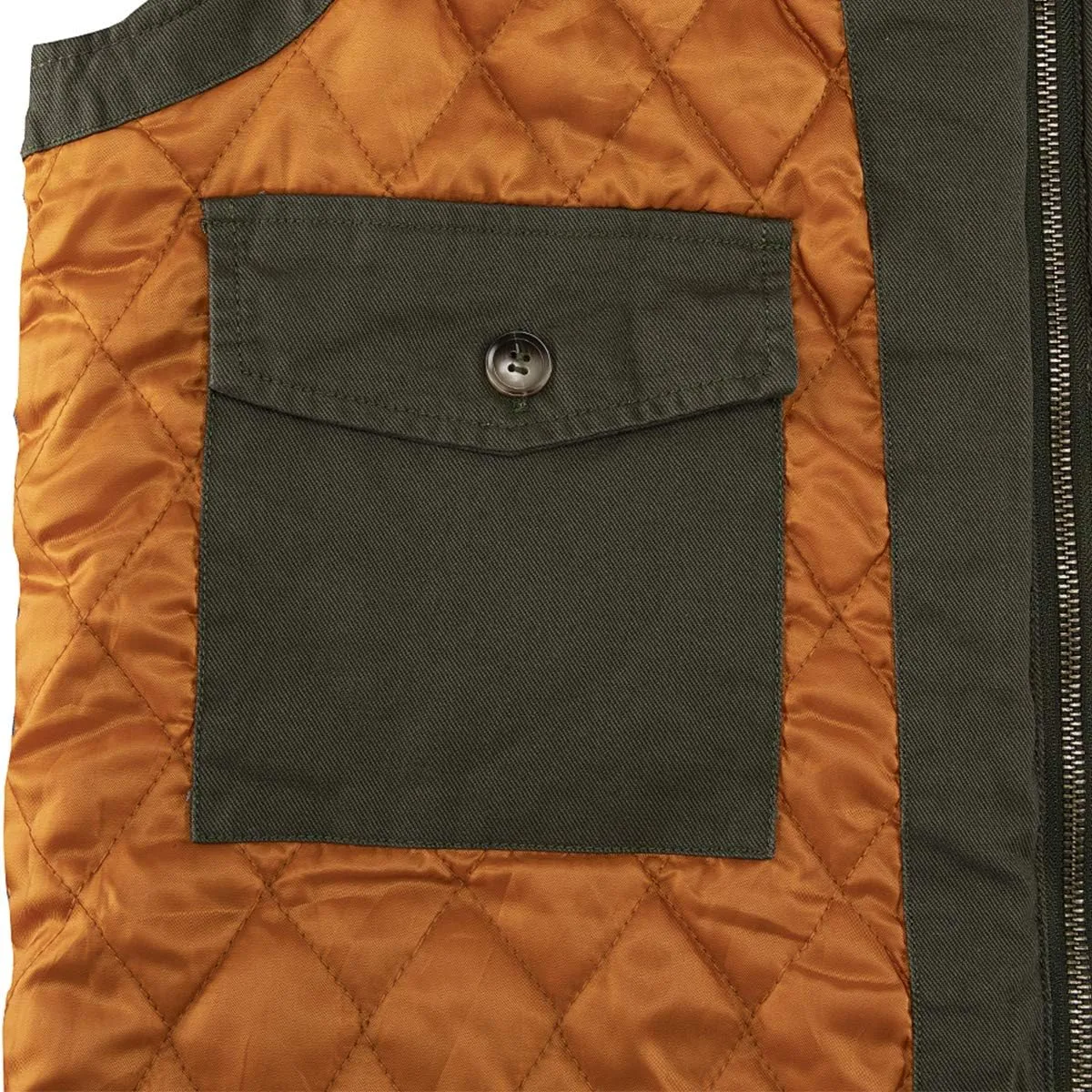Lisskolo Men's Quilted Lined Vest Washed Canvas Winter Warm Outdoor Hunting Work Utility Travel Vest Jacket