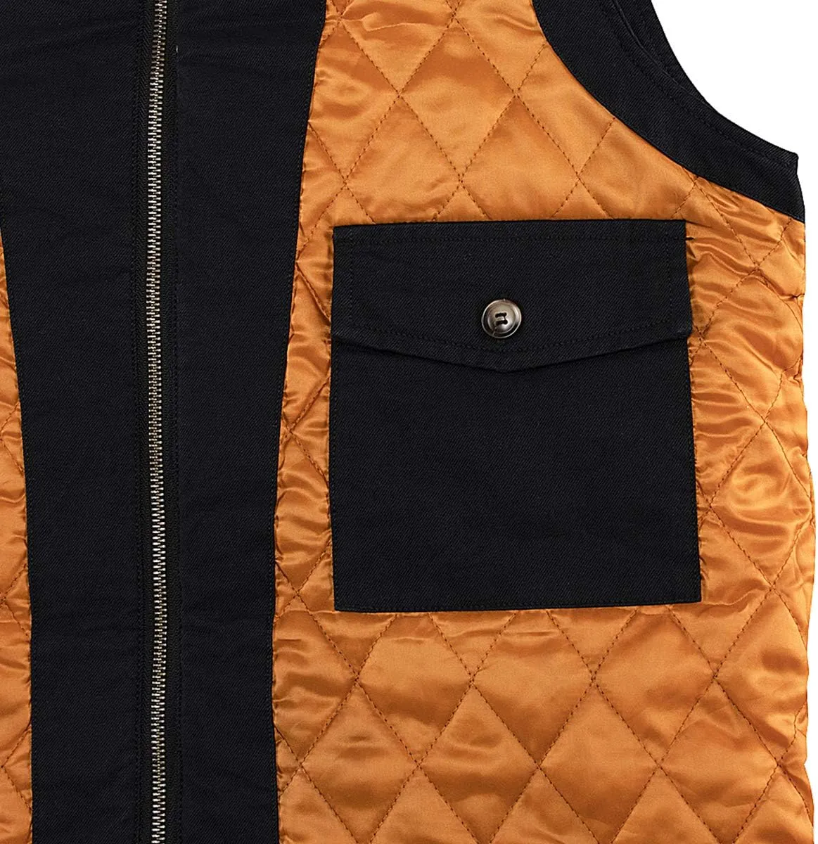 Lisskolo Men's Quilted Lined Vest Washed Canvas Winter Warm Outdoor Hunting Work Utility Travel Vest Jacket