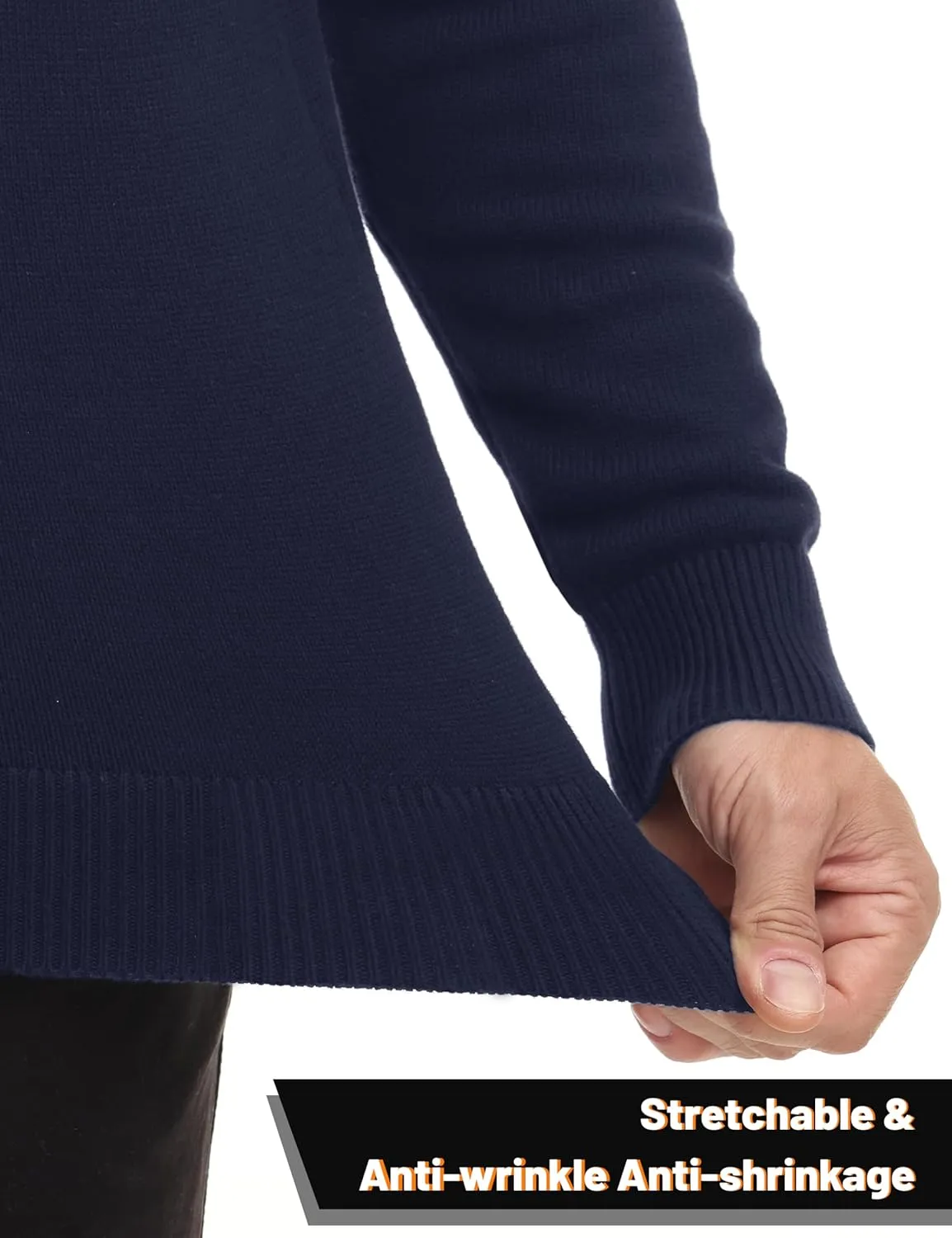 MAGNIVIT Men's Sweater Quarter Zip Striped Pullover Fall Winter Spring Color Block Polo Sweatshirts