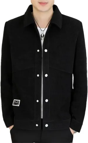 Men Corduroy Jacket For Slim Fit Casual Business Lapel Office Social Outwear