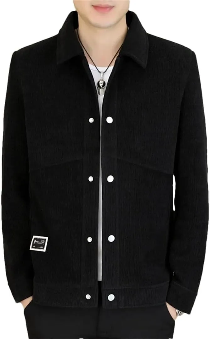 Men Corduroy Jacket For Slim Fit Casual Business Lapel Office Social Outwear