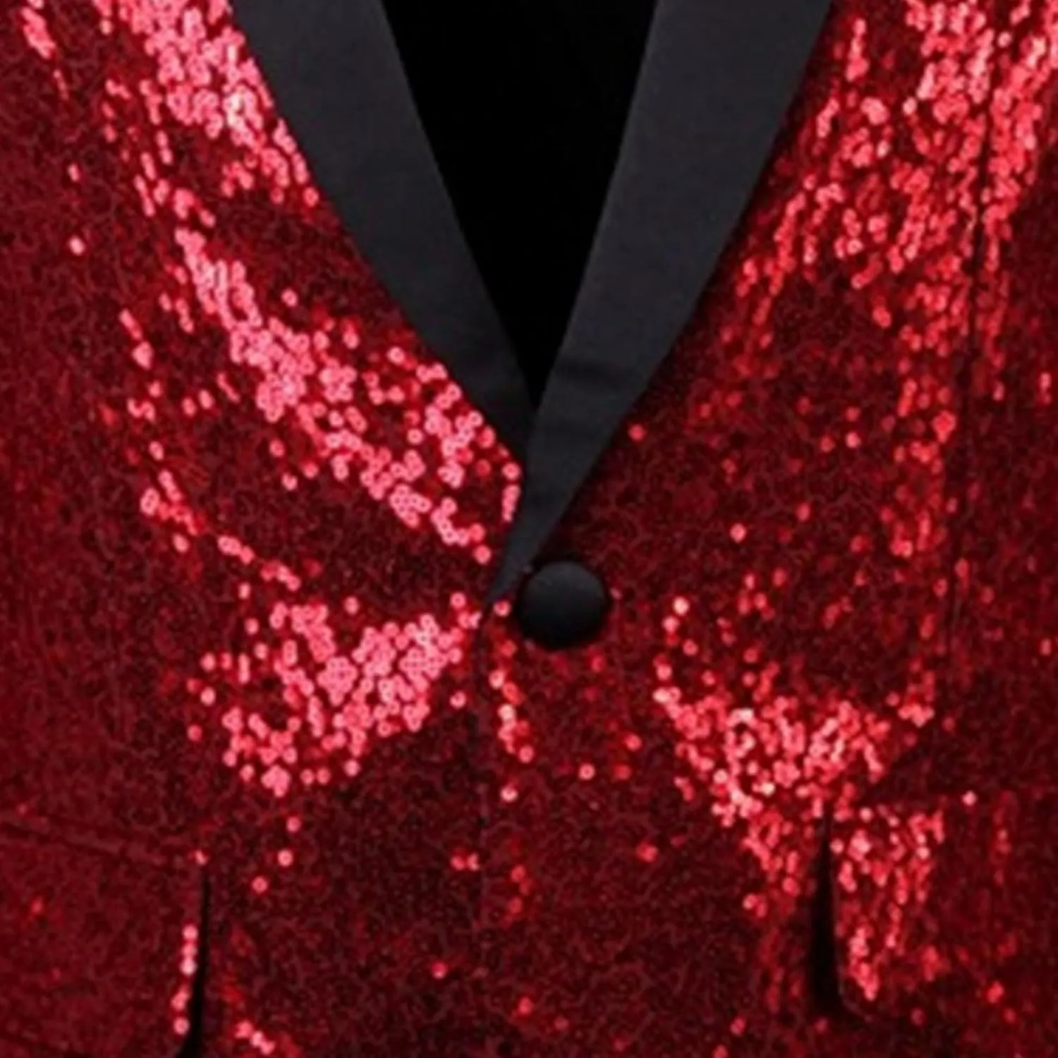 Mens Shiny Sequin Blazer Business One Button Suit Jacket Sport Coat Shawl Lapel Tuxedo Party Dinner Prom