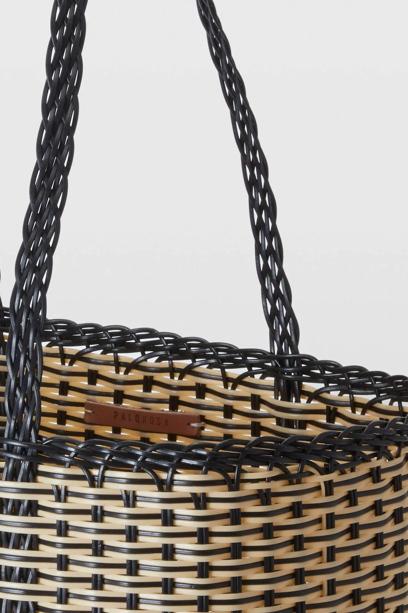 Palorosa Trama Medium Basket in Black & Cream