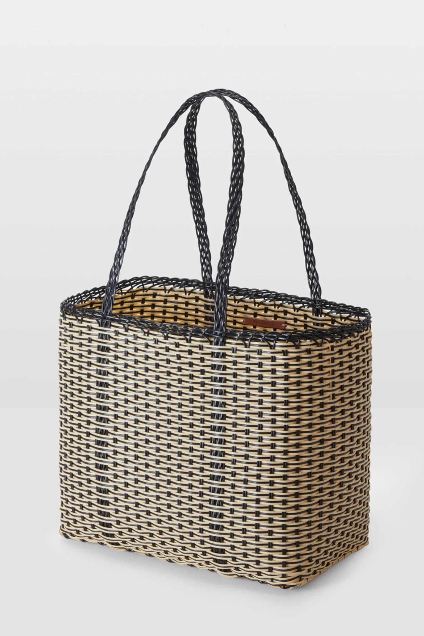 Palorosa Trama Medium Basket in Black & Cream