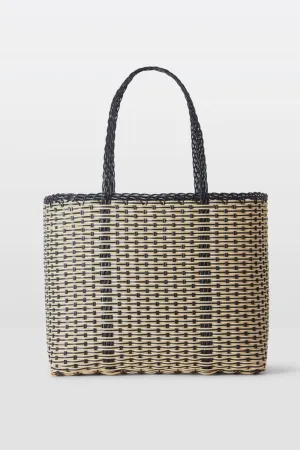 Palorosa Trama Medium Basket in Black & Cream