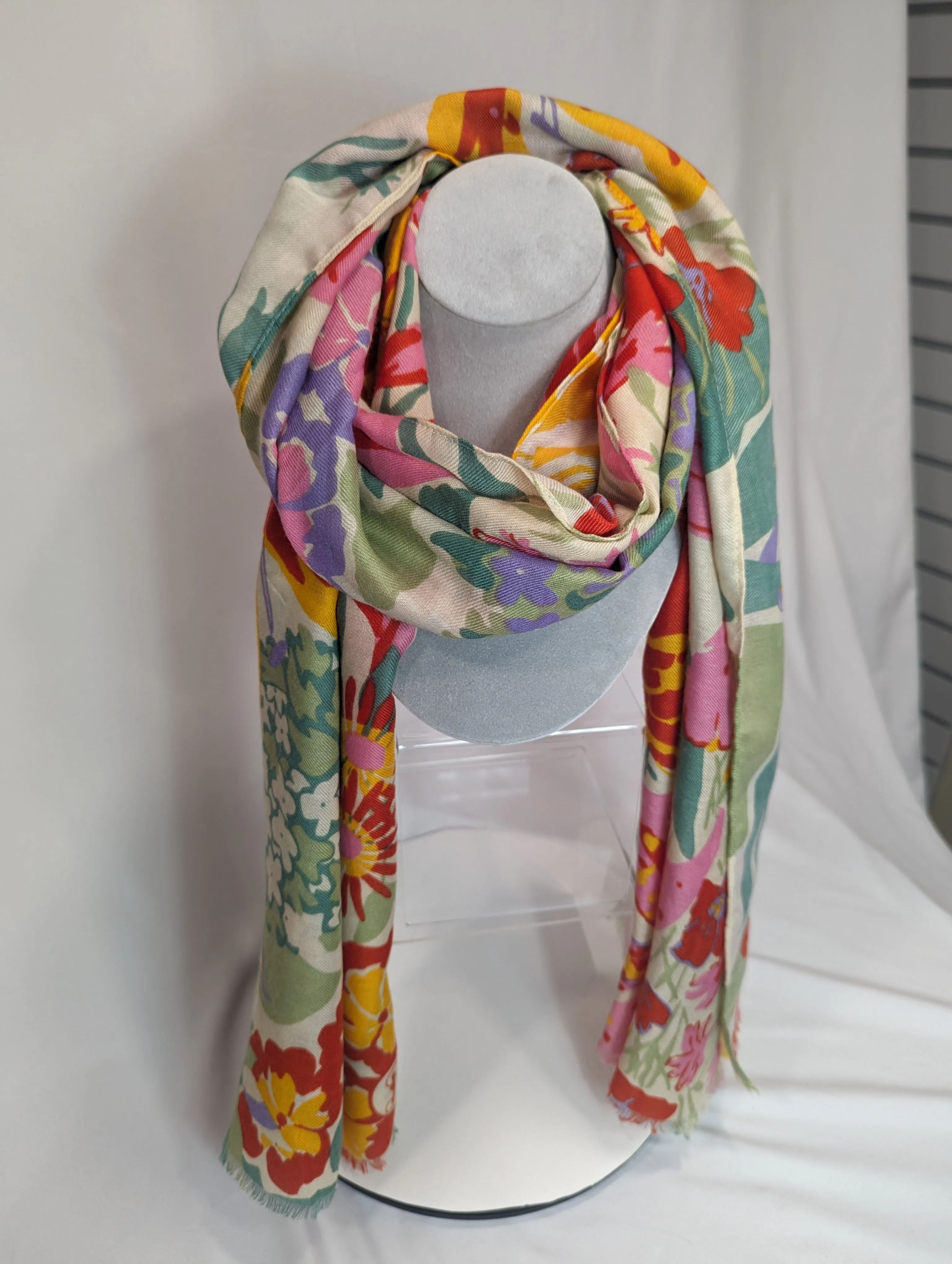 Printed Springtime Wildflowers Scarf