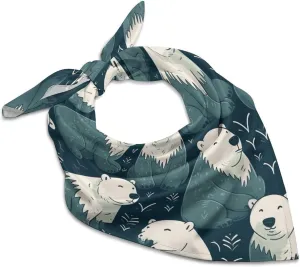 Silk Like Head Scarf for Women Satin Polar Bear Pattern Large Hair Scarves Square Satin Head Scarf Neckerchief for Women Headwear Stylish Headband 18 × 18 Inches