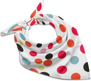 Silk Like Head Scarf for Women Satin Polka Dot Large Hair Scarves Square Satin Head Scarf Neckerchief for Women Headwear Stylish Headband 18 × 18 Inches