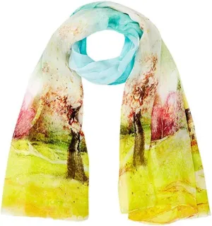 Square Large Neck Scarf Woman's Silk Scarf Long Shawls for Women Digital Printed Neck Scarf Soft Lightweight