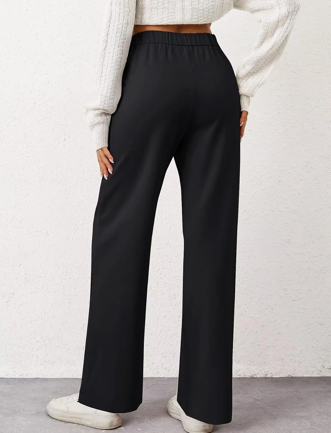 TZLDN Womens Straight Leg Dress Pants High Waisted Work Pants Button Slacks Office Business Casual Dressy Trousers