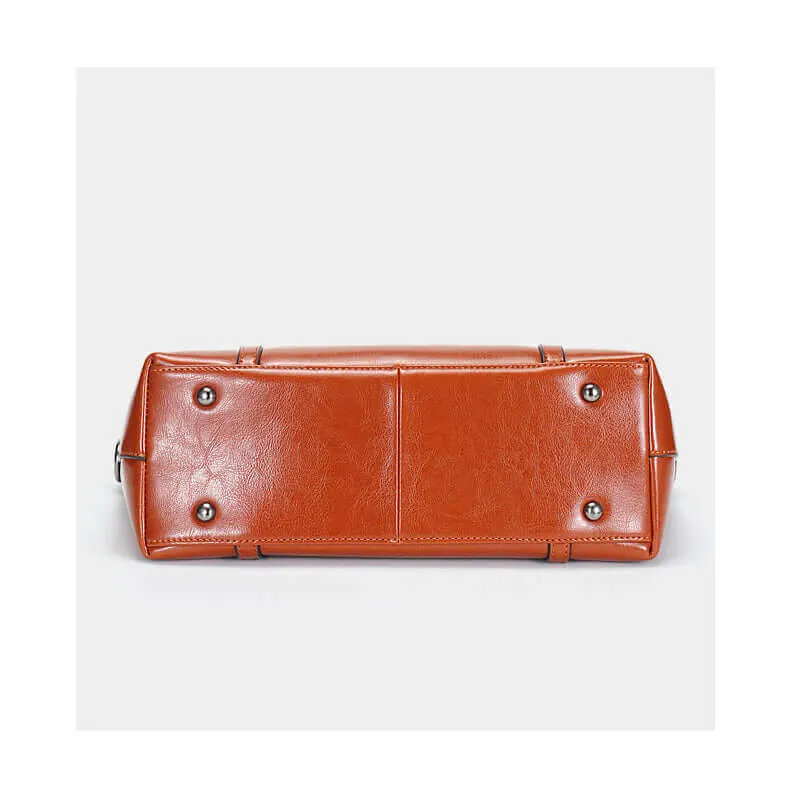 Versatile Leather Handbag - Shoulder Crossbody Tote
