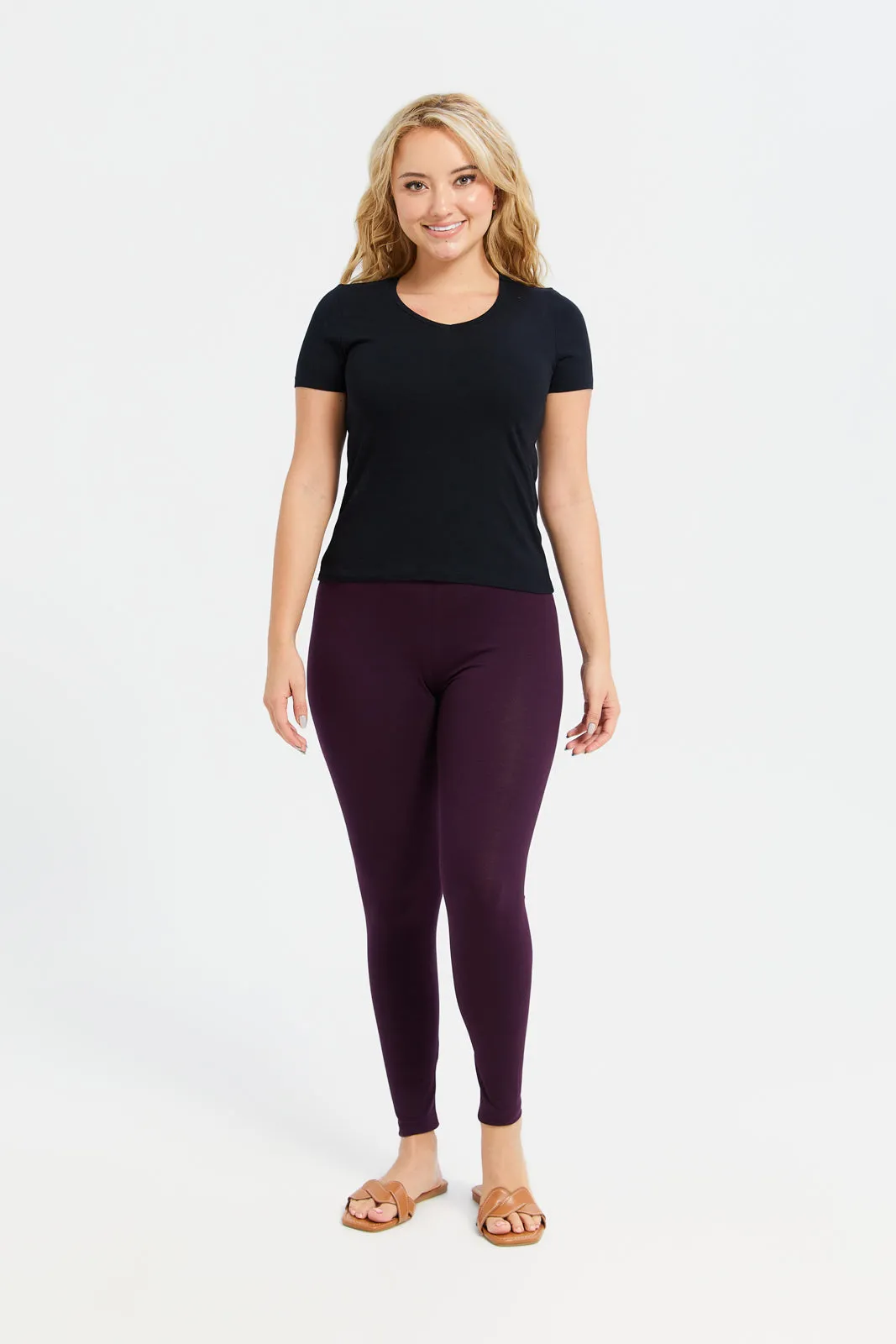 Women Purple Leggings