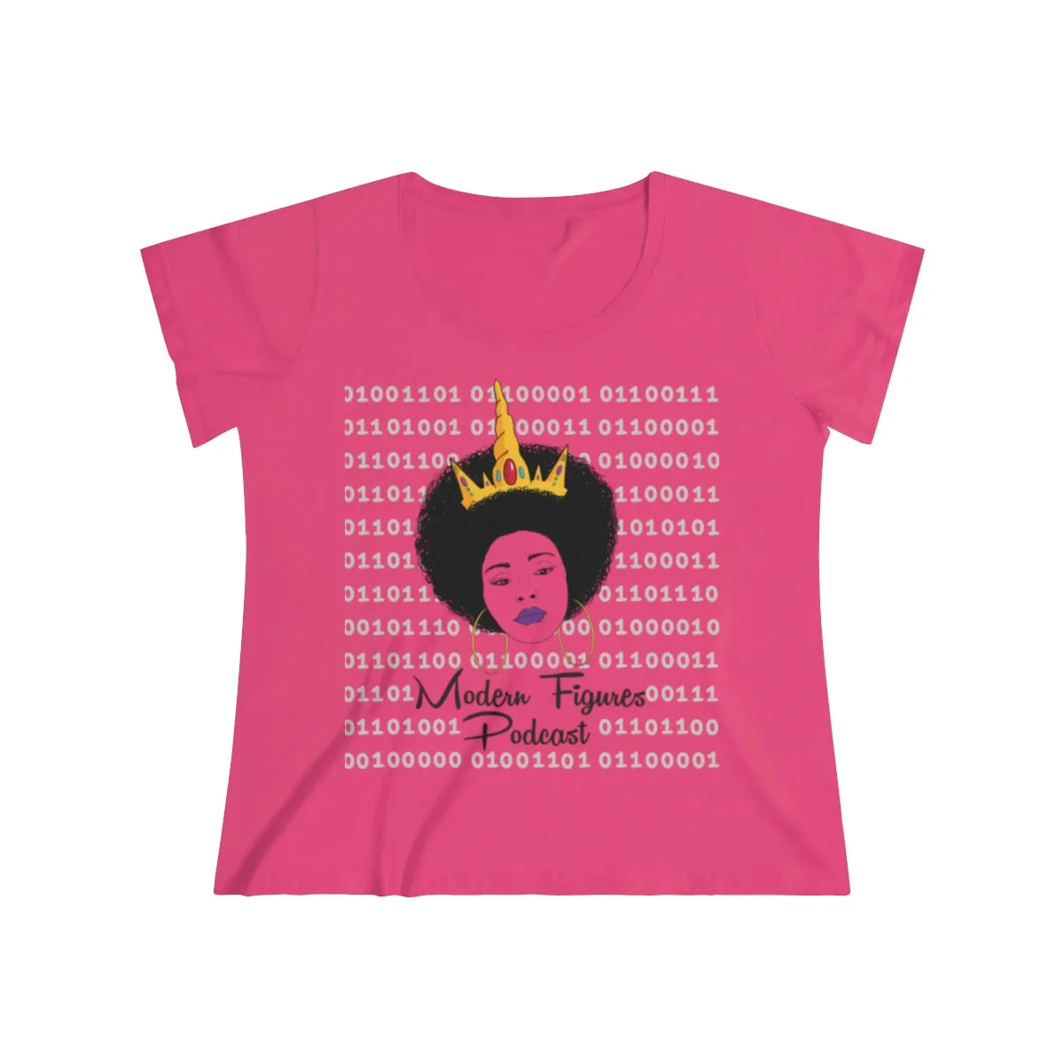 Women's Curvy Tee - Binary - with tagline