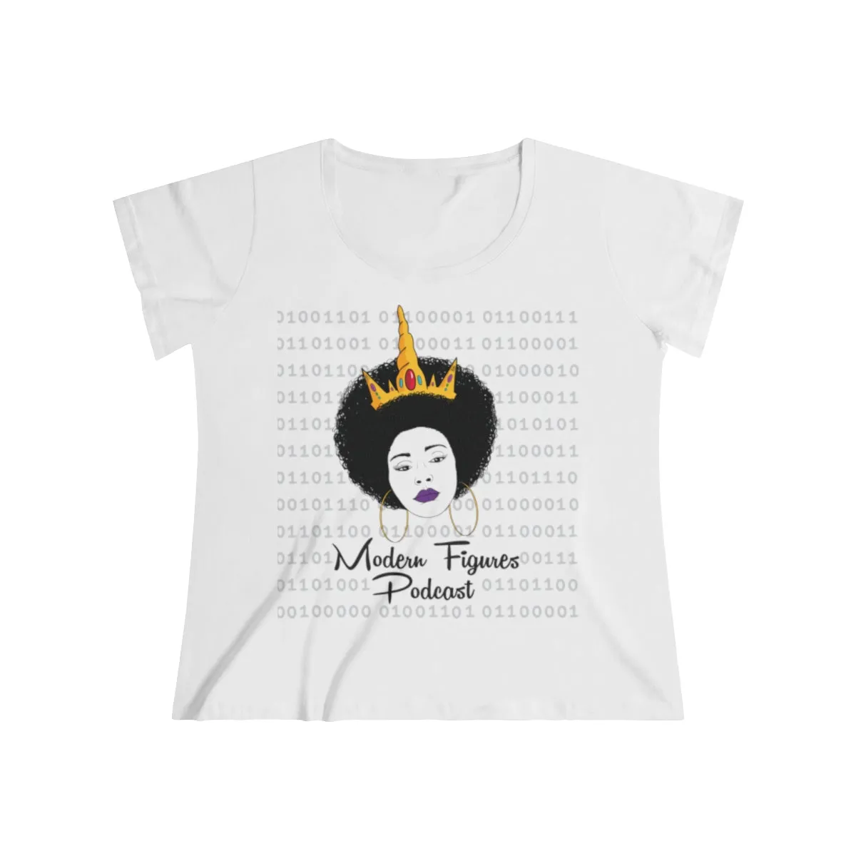 Women's Curvy Tee - Binary - with tagline
